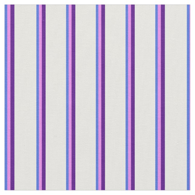 Royal Blue, Violet, Indigo & White Rand Tyg (Närbild)