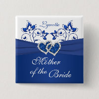 Royal Blue, Vit Blommigt Budens mamma Pin