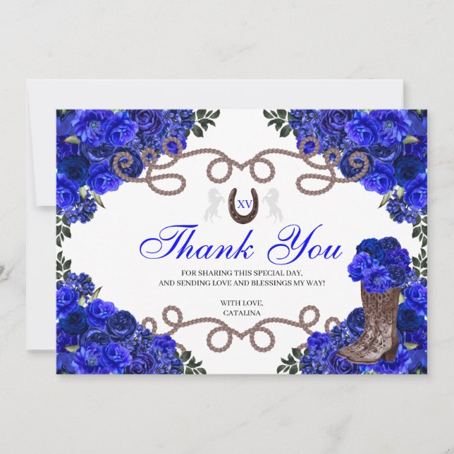 Royal Blue Western Charra Quinceanera Tack (Framsida)