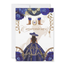 Royal Blue Western Charro 2-sidig Quinceanera