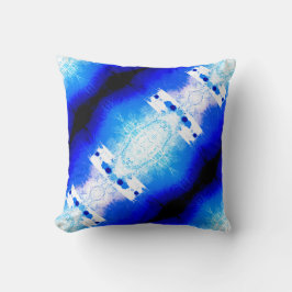 Royal Blue White Diagonal Mediterranean Mosaics Kudde