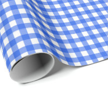 Royal Blue| White Gingham Wrapping Papprare