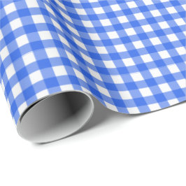 Royal Blue| White Gingham Wrapping Papprare Presentpapper
