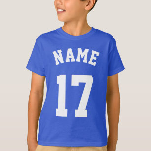 Royal Blue & White Kids Idrottsdesign Tee Shirt