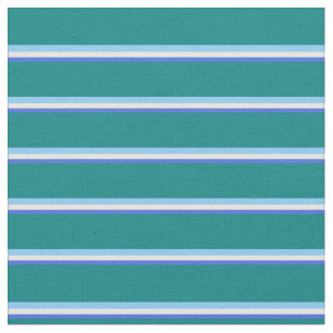 Royal Blue, White, Light Himlar Blue och Teal Linj Tyg