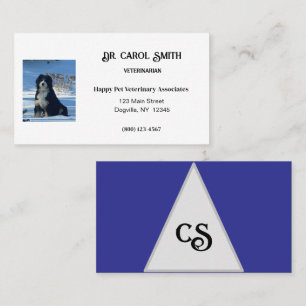 Royal Blue & white med logotyp eller fotovisitkort Visitkort