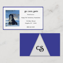 Royal Blue & white med logotyp eller fotovisitkort