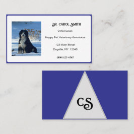 Royal Blue & white med logotyp eller fotovisitkort Visitkort