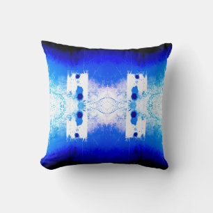 Royal Blue White Mediterranean Symmetrical Mosaic Kudde