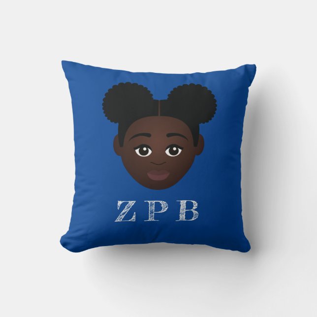 Royal Blue & White Message Dekorativ kudde (Framsida)