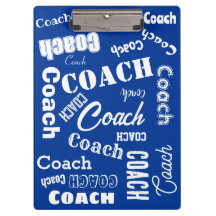 Royal Blue White Personlig Coach Gift Namn Art