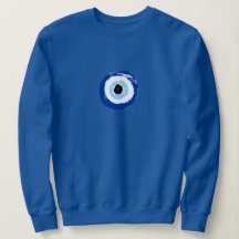 Royal Blue Women's Sweatshirt w/ Evil Öga Image