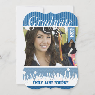 Royal Blue Zig Zag Senior Bild Meddelande