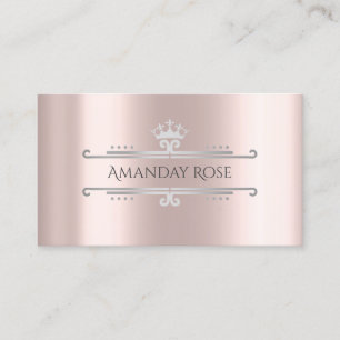 Royal Brand Namn Silver Grått Ram Visitkort