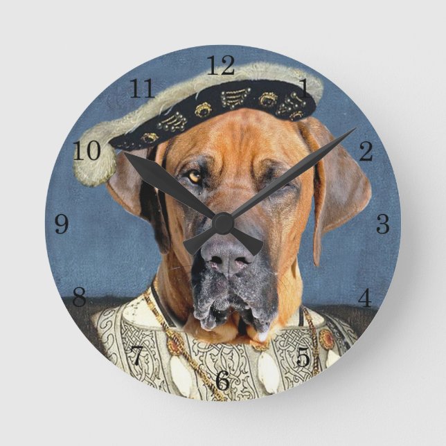 Royal Brasiliansk Mastiff Round Clock Rund Klocka (Framsida)