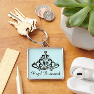 "Royal Bridessmaid"-nyckelkedja Fyrkantig Silverfärgad Nyckelring