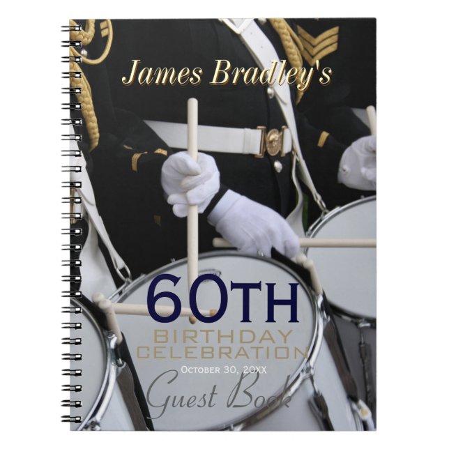 Royal British Band 60 Birthday Guest Bok Anteckningsbok Med Spiral (Framsidan)