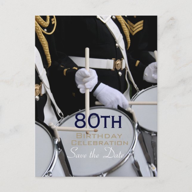 Royal British Band 80 Birthday Spara datum Meddelande Vykort (Framsida)