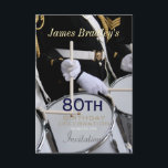 Royal British Band 80th Birthday Firation Inbjudningar<br><div class="desc">Royalet British Legion Band - Anpassadet Birthday Firation bjudande. Du kan enkelt ändra färg,  teckensnitt,  storlekare och placering genom att klicka på knappen Anpassa.</div>