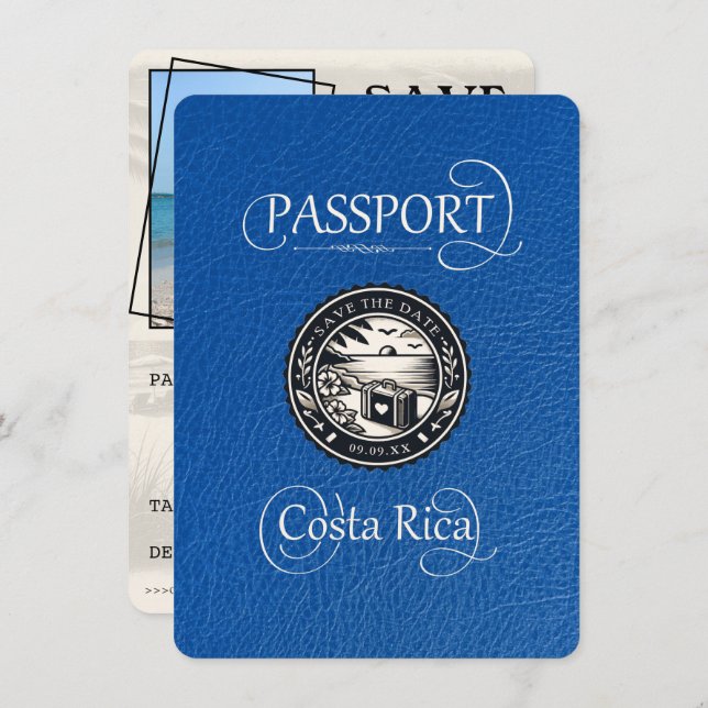Royal Brlue Costa Rica Pass Spara Datumet (Fram/baksida)