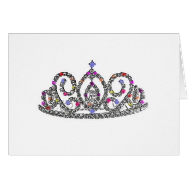 Royal Bröllop/Brides Tiara Hälsningskort (Framsidan Horizontal)