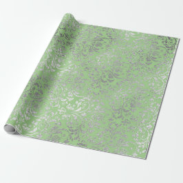 Royal Bröllop Damask Mint Grönt Silver Vip Presentpapper