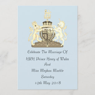 Royal Bröllop Harry och Meghan Anpassningsbar Inbj Inbjudningar