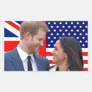 Royal Bröllop Harry och Meghan Rektangulärt Klistermärke