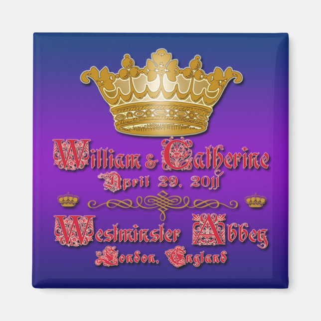 Royal Bröllop Magnet for Party favors (Framsidan)