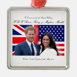Royal Bröllop Prince Harry och Meghan Markle Julgransprydnad Metall
