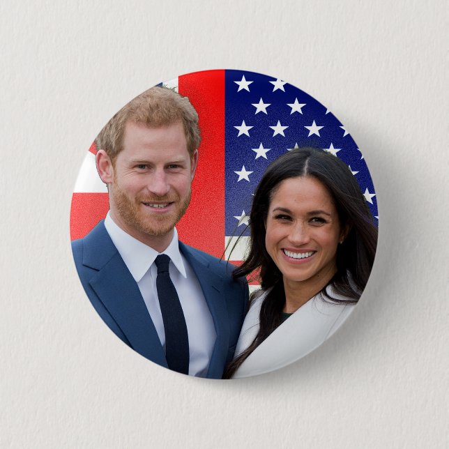 Royal Bröllop Prince Harry och Meghan Markle Knapp (Framsida)