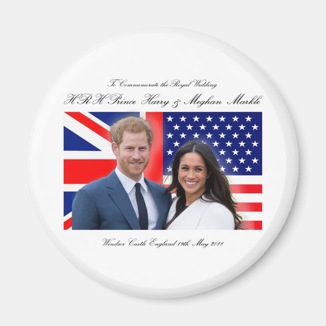 Royal Bröllop Prince Harry och Meghan Markle Magnet (Framsidan)