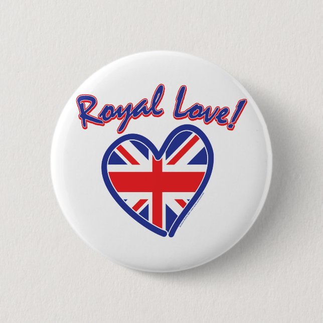 Royal Bröllop, Royal Kärlek, Union Jack Heart Knapp (Framsida)