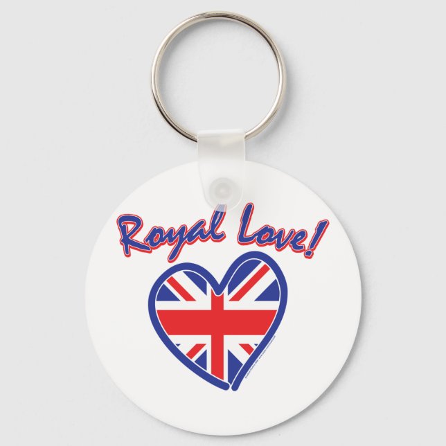Royal Bröllop, Royal Kärlek, Union Jack Heart Nyckelring (Framsida)