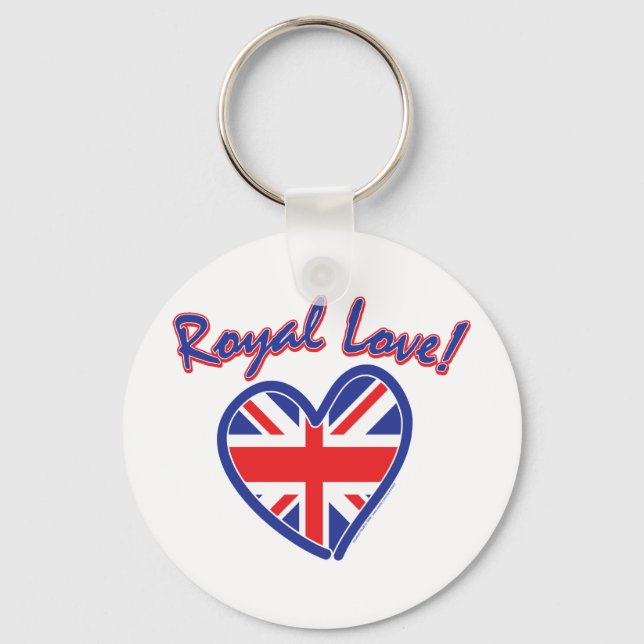 Royal Bröllop, Royal Kärlek, Union Jack Heart Nyckelring (Framsida)