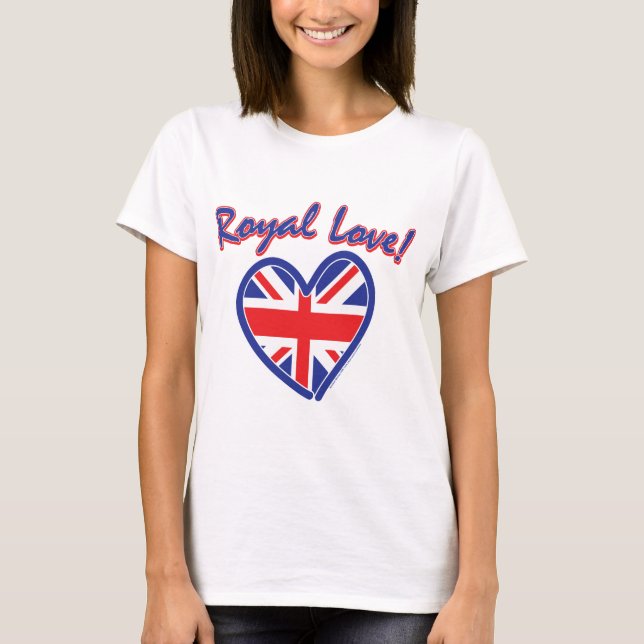 Royal Bröllop, Royal Kärlek, Union Jack Heart Tee Shirt (Framsida)