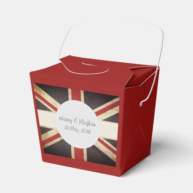 Royal Bröllop Union Jack Favor Box Presentaskar (Framsidan Sidan)