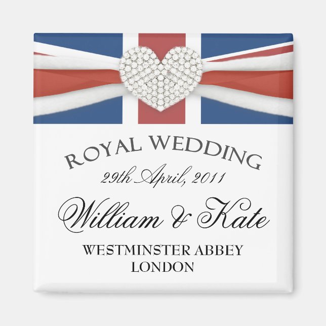 Royal Bröllop - William & Kate Keepsaké Magnet (Framsidan)