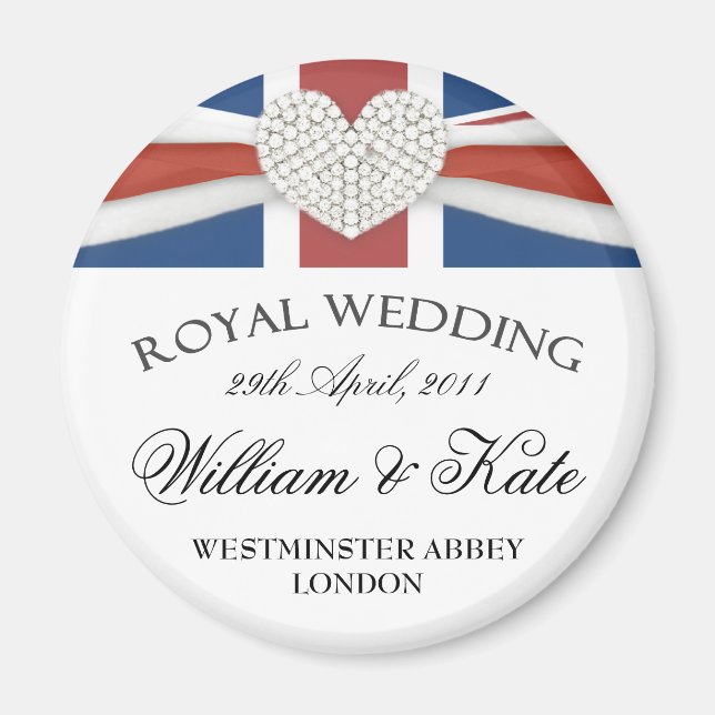 Royal Bröllop - William & Kate Keepsaké Magnet (Framsidan)