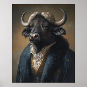 Royal Buffalo Vintage Porträtt, Victorian Animal P Poster