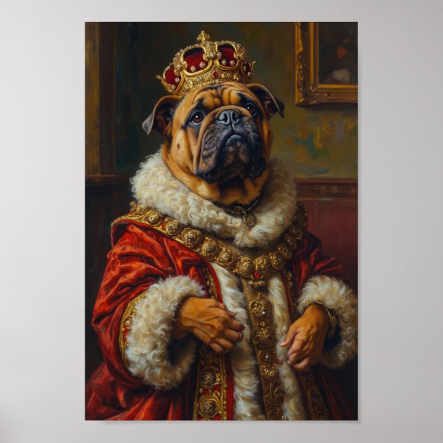 Royal Bulldog Portrait Poster (Framsidan)