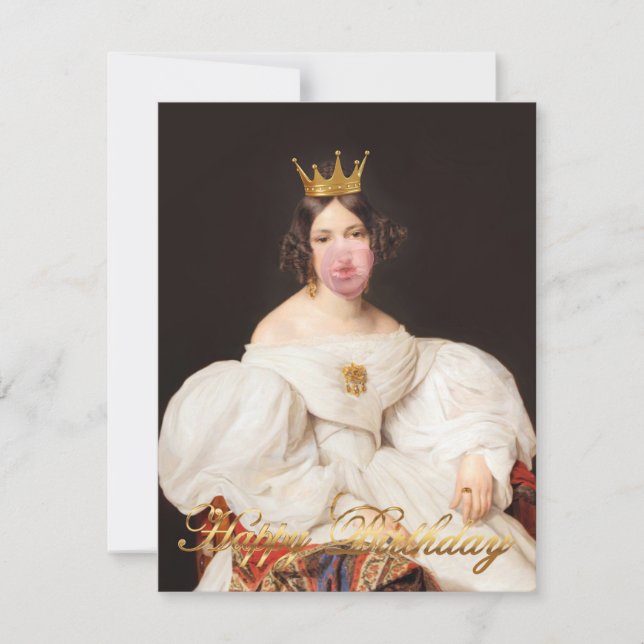 Royal Burst rosa bubbelgum Diva Grattis på födelse (Framsida)