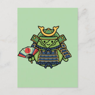 Royal Cabbage Samurai Warrior with War Fan Illustr Vykort