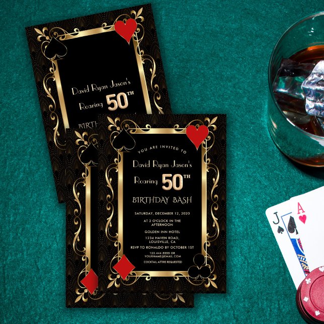 Royal Casino Poker Raring 50:e födelsedagsutslag Inbjudningar (Skapare uppladdad)