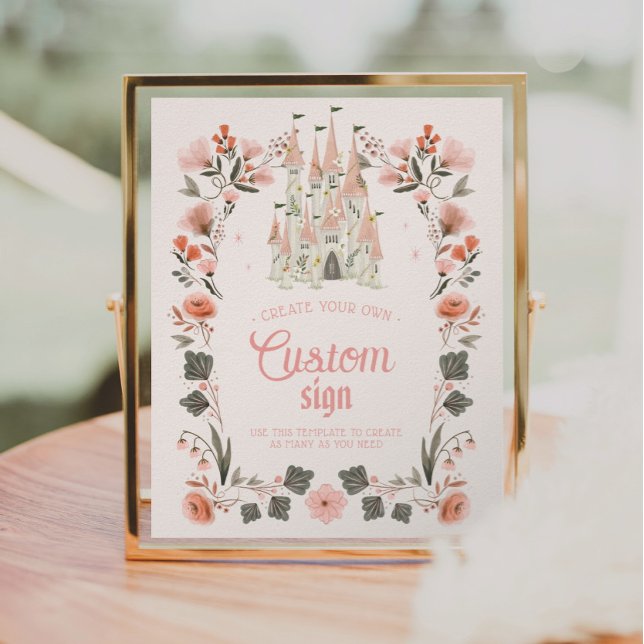 Royal Castle Birthday Sign - Anpassningsbar Templa Poster (Skapare uppladdad)