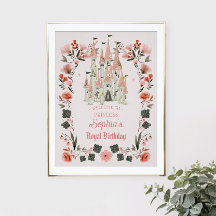 Royal Castle Birthday Välkomstskylt Rosa