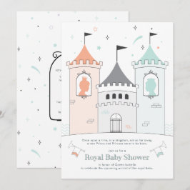 Royal Castle Boy Girl Twin Baby Shower Inbjudningar