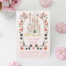 Royal Castle Rosa Birthday Inbjudan - Valfritt åld