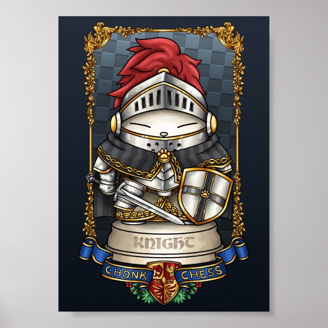 Royal Cat Chess Knight Biet Poster (Framsidan)
