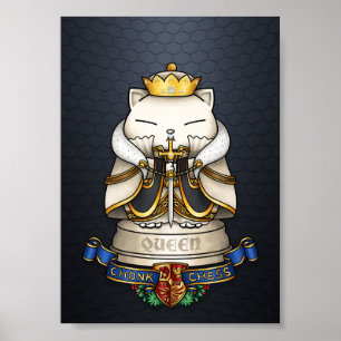 Royal Cat Chess Queen Biet Poster